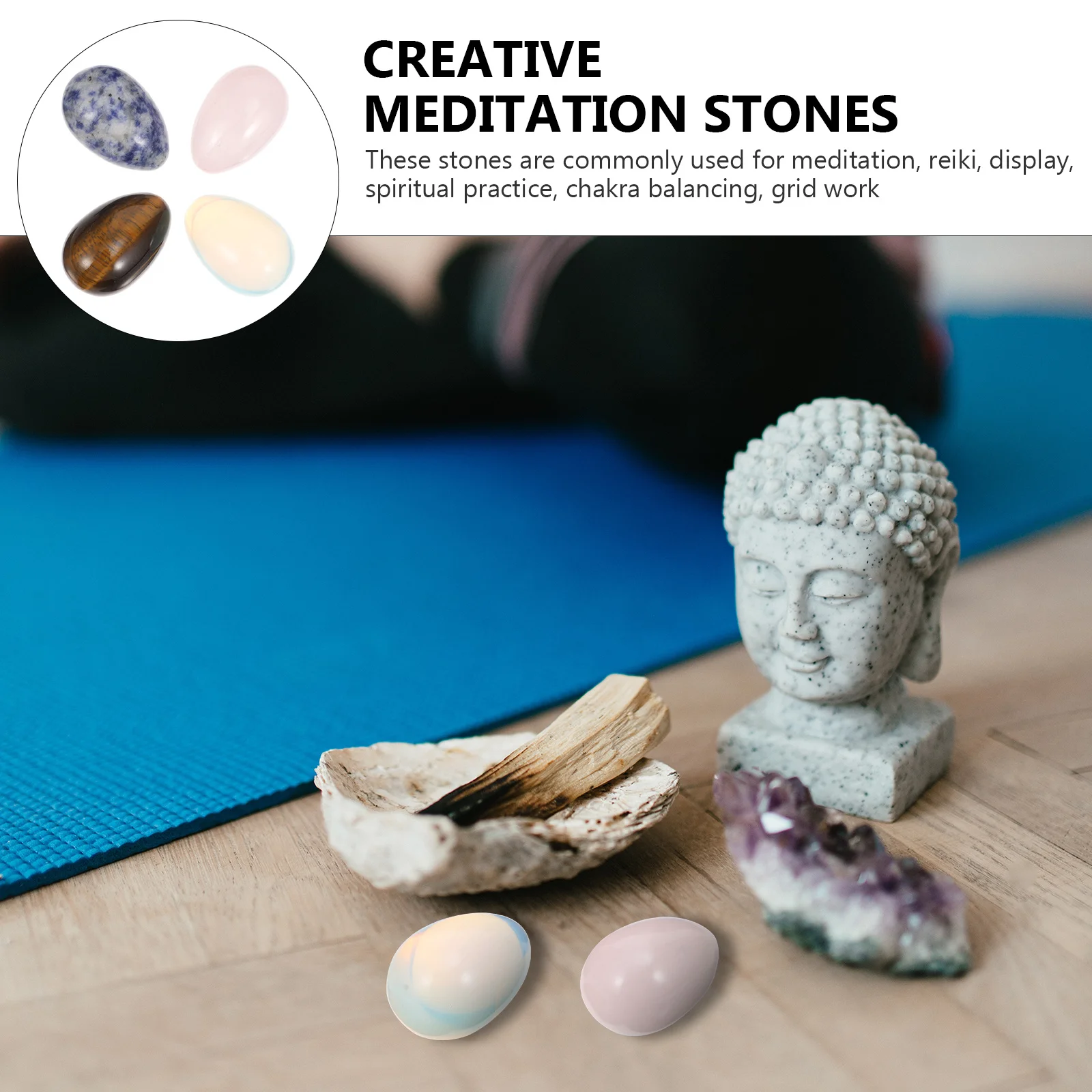 

4Pcs Polished Gua Sha Massage Stones Smooth Thumb Stones Perfect Fit Hand Stress Relief Creative Meditation Stone Compact