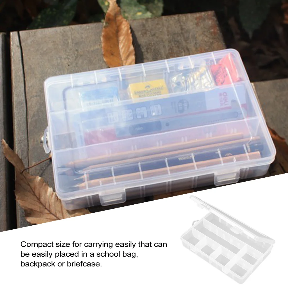 

2Pcs Portable Pencil Box Large Capacity Multifunctional Stationery Storage Case for Students Pen Holder Portable Pencil Box