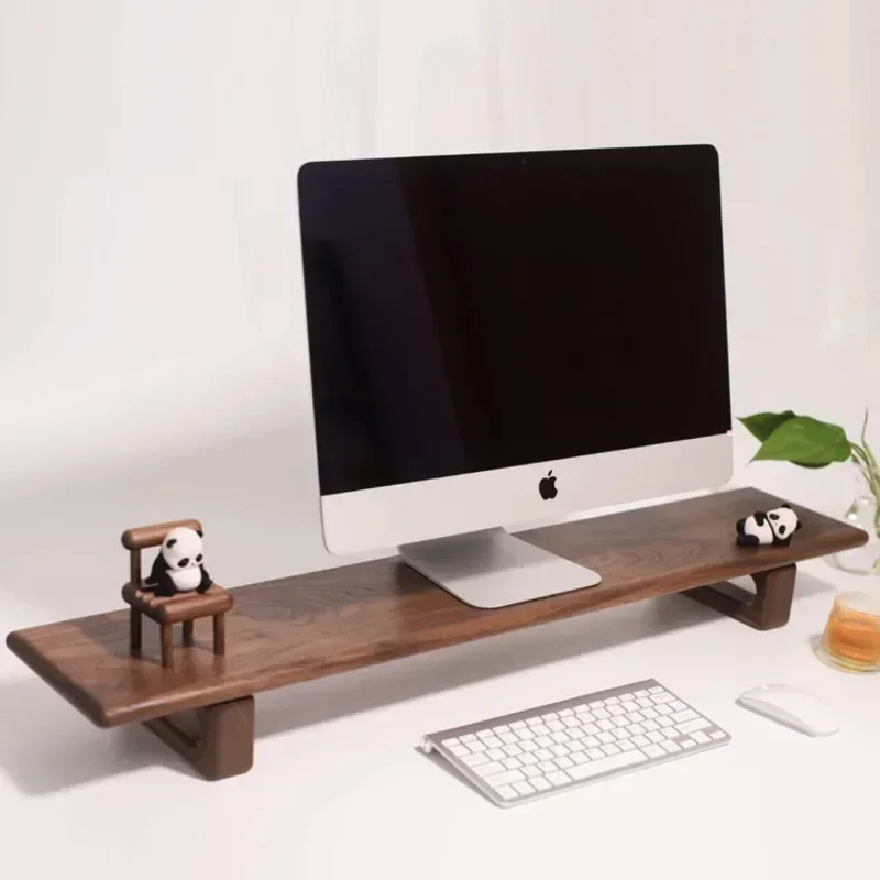 

Black Walnut Computer Heighten Rack Desktop Display Bracket Office Desktop Storage Bracket TV Pad High Base Practical