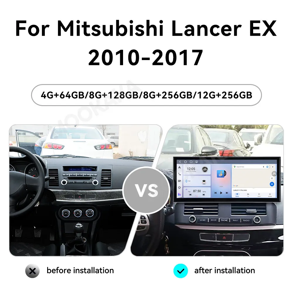 15.8 Android 15 Radio For Mitsubishi Lancer EX 2010~2017 GPS Qualcomm Multimedia Player Navigation Car Stereo Receiver Head Unit