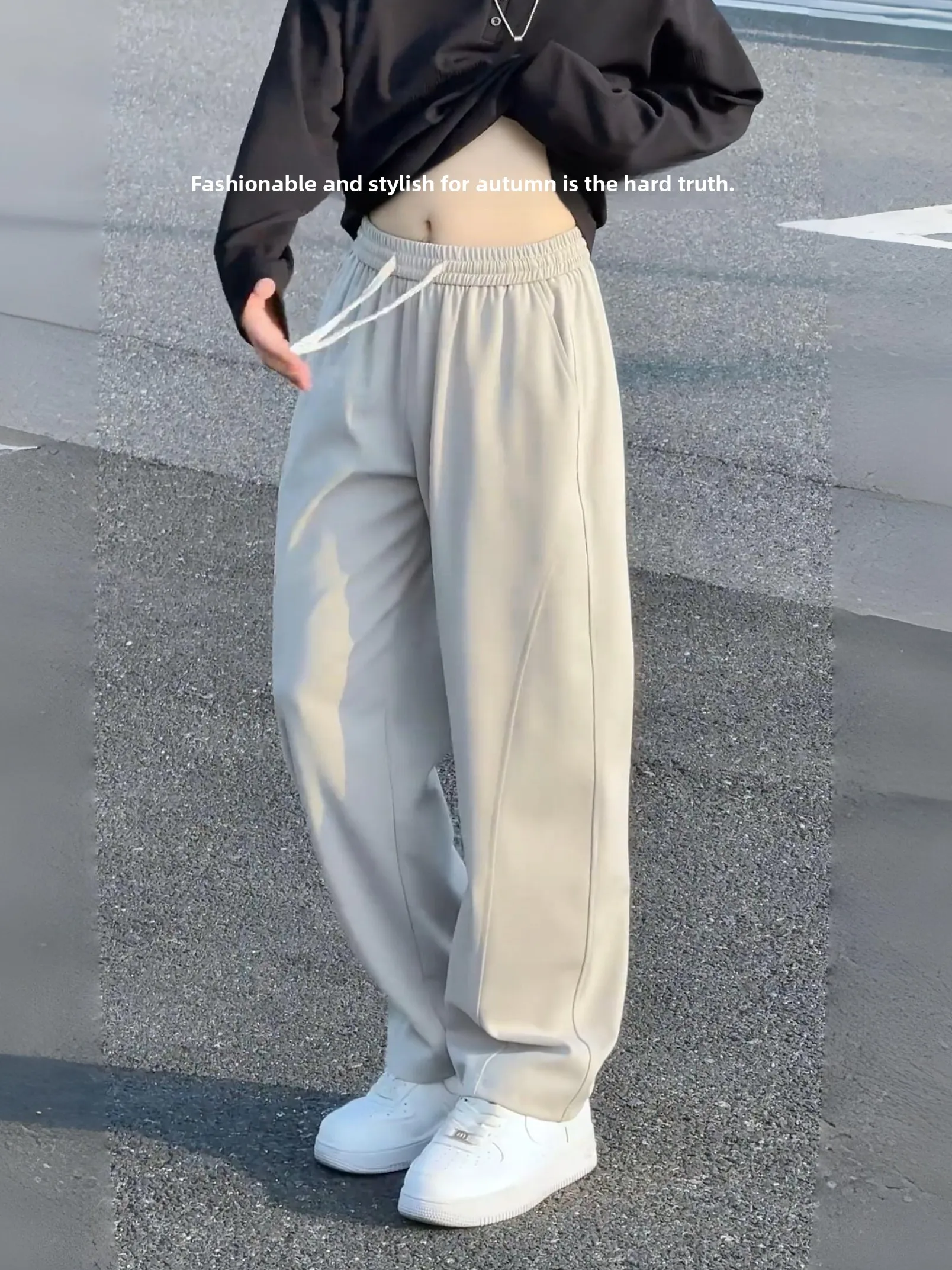 

Loose Fit Straight Leg Casual Pants Men's Trendy Spor Sweatpants Wide Leg Long Trousers Autumn New Sle Comfortable Versatile