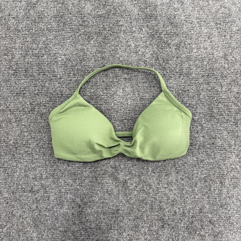 الرياضة الصدرية Strappy الصدرية أعلى النساء عالية دعم رقيقة حزام الرسن الرياضة سلس حمالات الصدر Scrunch تجريب اليوغا تانك