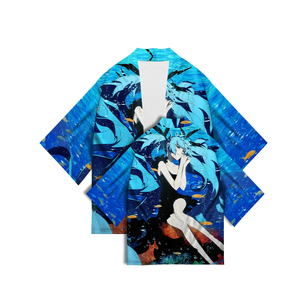 Chuyin series cardigan, kimono, short sleeved top, fitness future clothes, household clothes, printed bathrobe