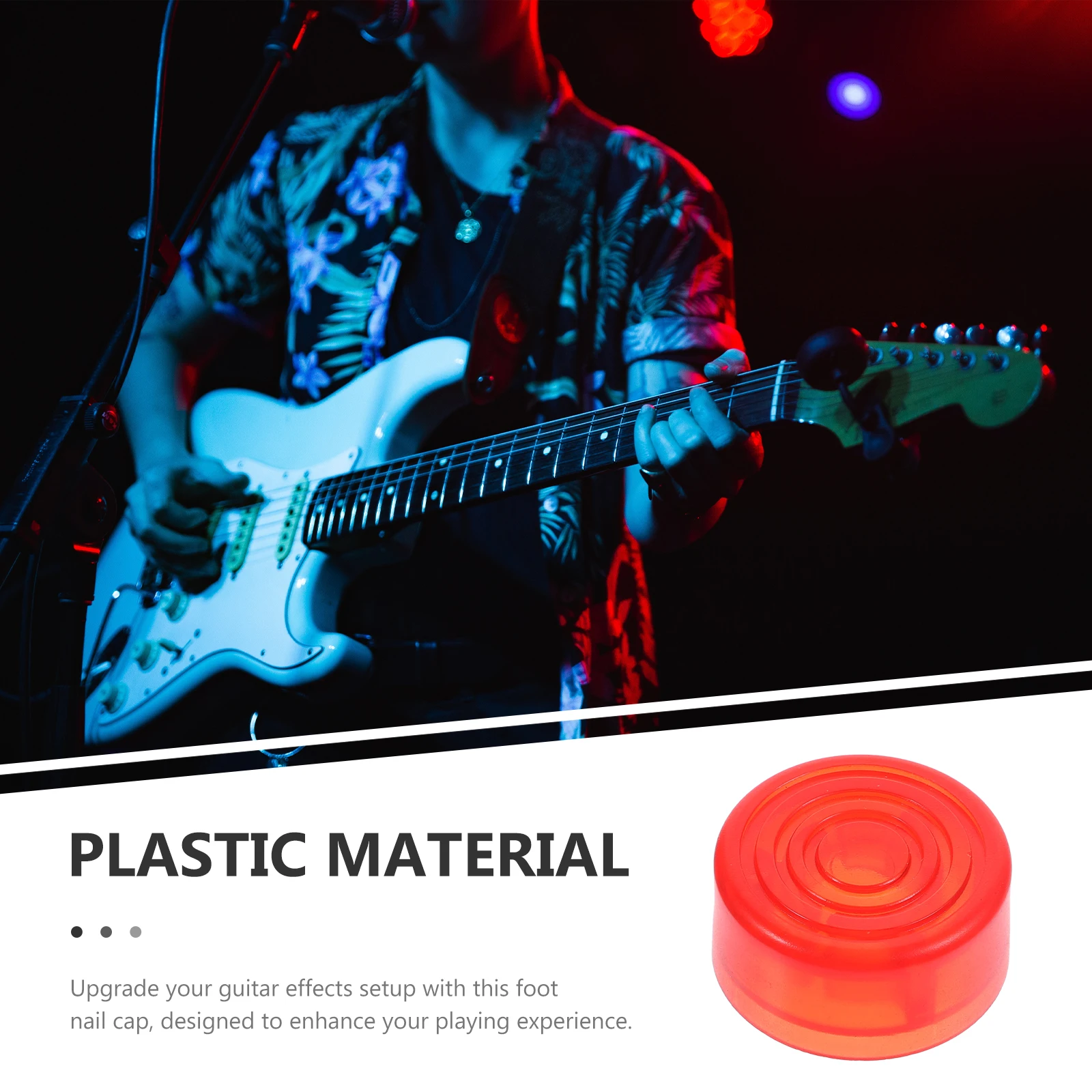 

10pcs Red Plastic Guitar Pedal Caps Electric Guitar Effects Footswitch Toppers Accessories Durable Stylish Music Instrument Tool