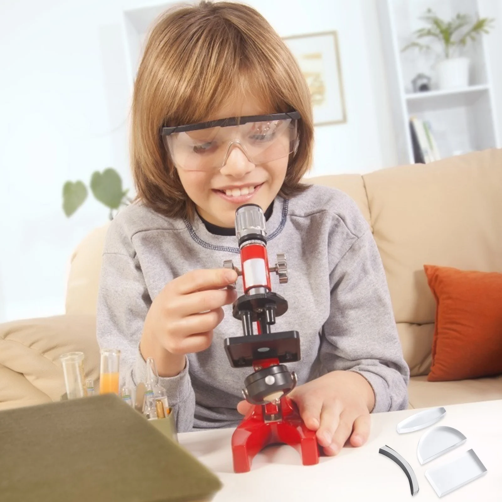 

4 Pcs Optical Lens Set Experiment Lenses Concave Prism Science Convex Educational