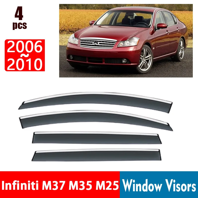 

FOR Infiniti M37 M35 M25 2006-2010 Window Visors Rain Guard Windows Rain Cover Deflector Awning Shield Vent Guard Shade Cover