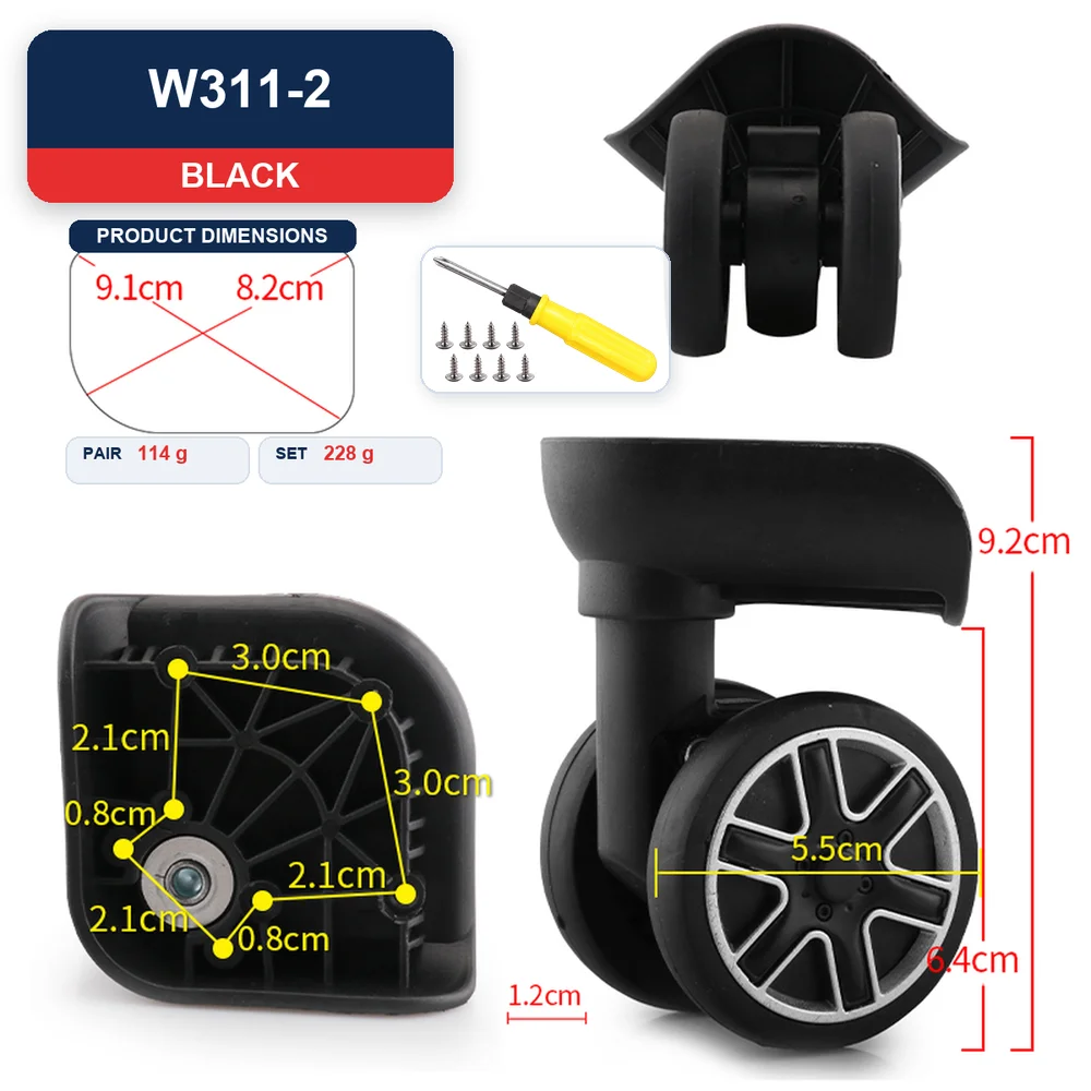 Replacement Luggage Wheel For LocknLock Wear Resistant Silent Smooth Rolling Durable Caster Repair Part
