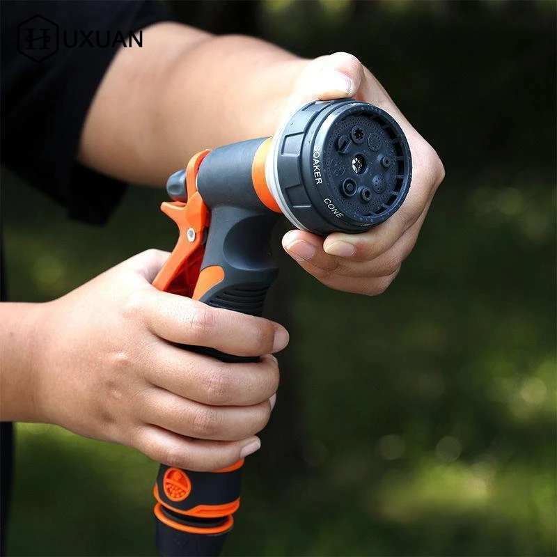 

High Pressure Garden Hose Nozzle Sprayer 8 Spraying Modes Lawn Watering Multi-function Car Wash Heavy Duty Handheld Pet Shower