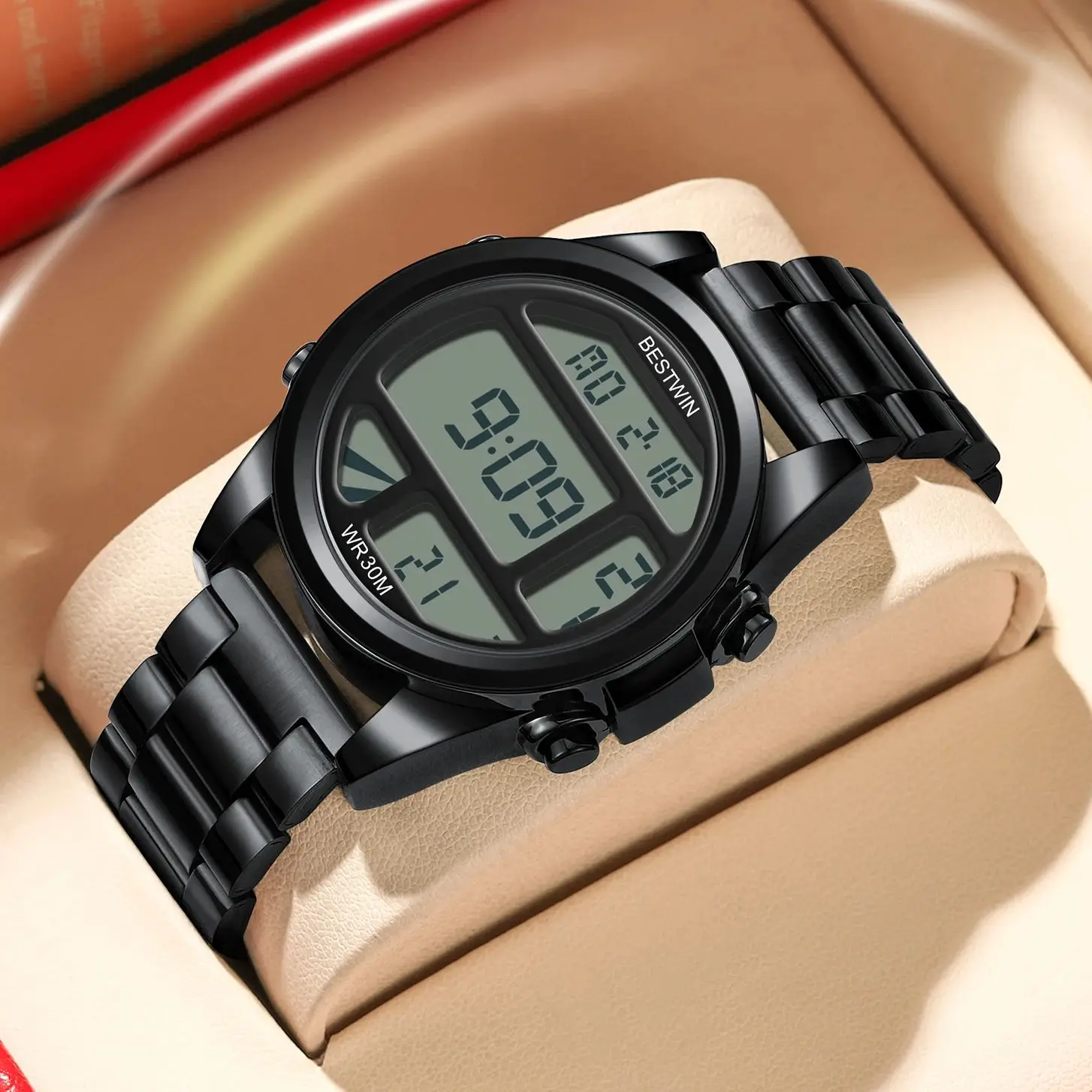 Classic Men's Watches Luxurious Fashion Casual Stainless Steel Sports Waterproof Digital Watch Suitable For Business Parties