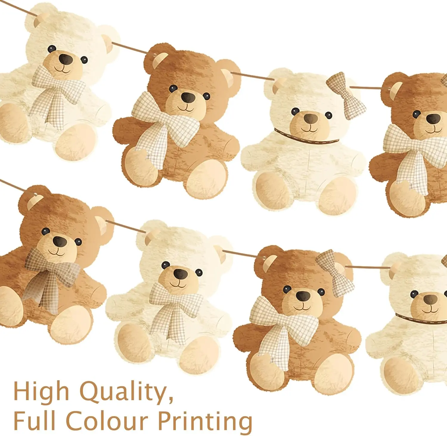 Wir Können Es Fast Nicht Erwarten Baby-Shower Banner & Girlanden-Dekorationen - Teddybär-Thema für Gender-Reveal-Party – Detail 4