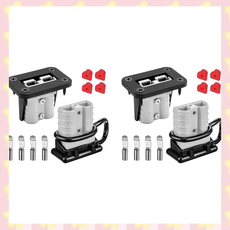 

AB51 4 Pack 6-10 Gauge 12V To 36V Battery Quick Connect/Disconnect With Mounting Bracket 50A Wire Harness Plug Connector Kit