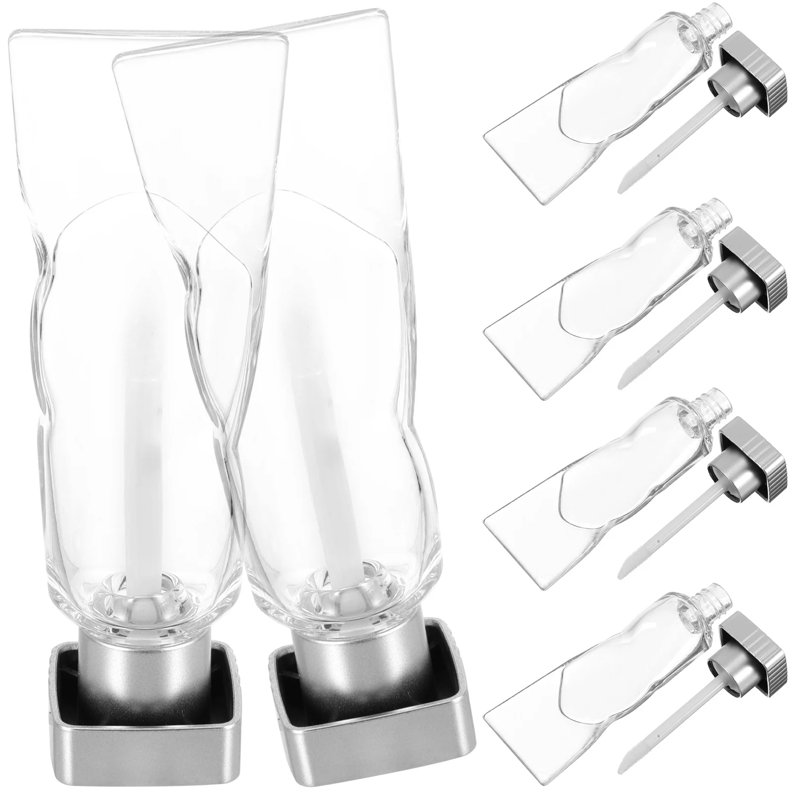 

6pcs Lip Gloss Tubes Empty 4ml Refillable Plastic Containers Bulk Mini Lip Balm Bottles Women Cosmetics Tools Skincare Gadgets