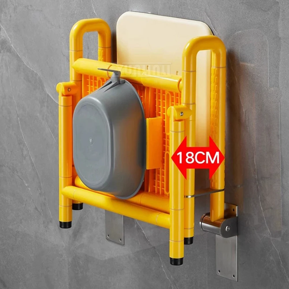 

Bathroom folding stool wall-mounted
