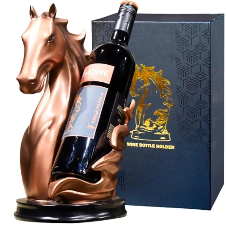 

Wine Bottle Holder Wine Racks Tabletop Horse Statue as Home Kitchen Wine Cellar Decorative Storage Organizer, Whimsical Decor H