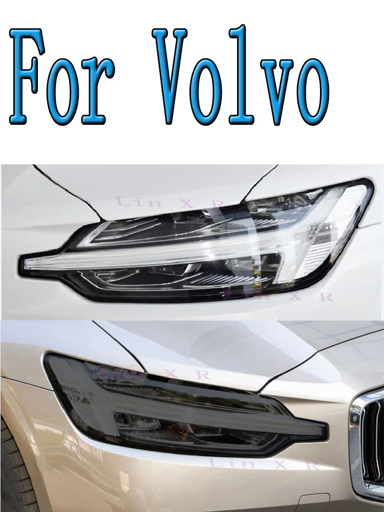 

Car Headlight Protective Tint Film Smoke Black Transparent TPU Light Sticker For Volvo V60 S60 S90 V90 2017- 2022 Accessories