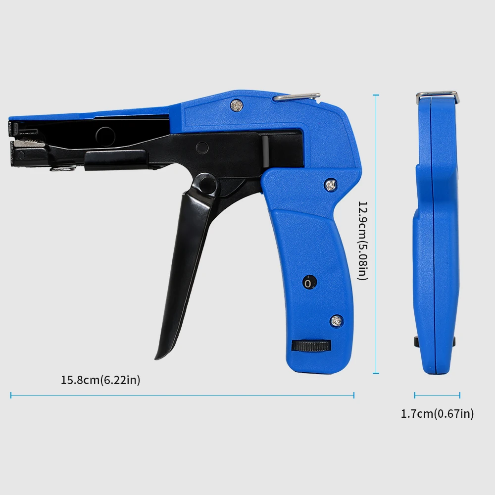 Cable Tie Gun Nylon Zip Tie Tensioning Tool Adjustable Fastening Cutting Hand Tool Carbon Steel for Wire Organizer Workshop