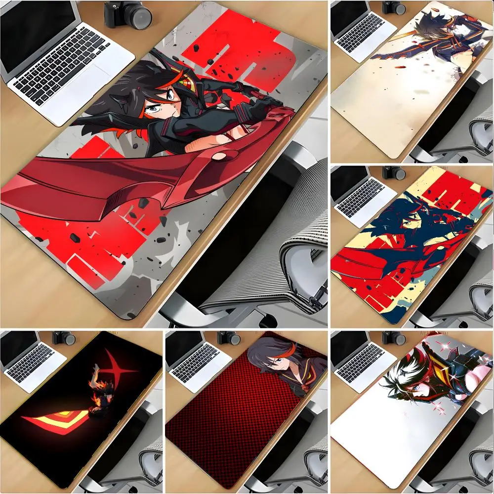 Gothic Anime K-Kill La Kill Mouse Pad Large Mouse Pad Desk Mat Non‑Slip Gaming Board Game Mat with Stitched Edges