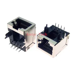 RJ45/18.3 unlit network socket 8P8C PCB horizontal mounting pins Shielded Ethernet interface 90 degree network Internet module