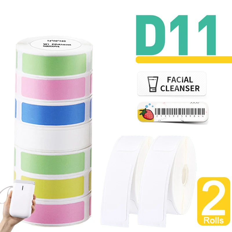 2 Rolls Niimbot D11 D110 D101 su geçirmez anti-yağ gözyaşı dayanıklı fiyat etiket saf renk çizilmeye dayanıklı etiket kağıdı rulo