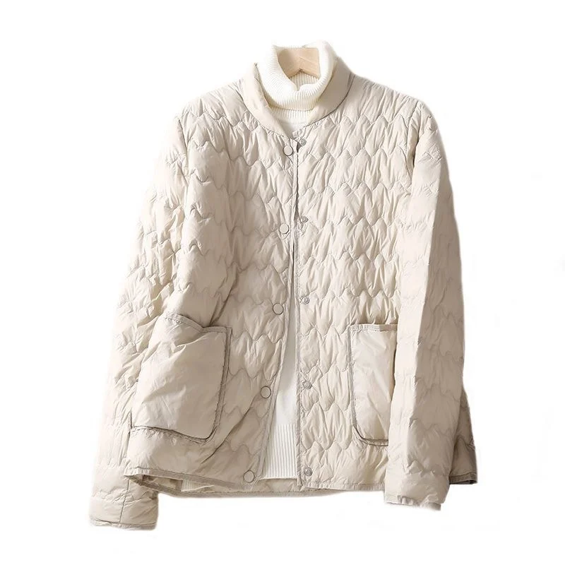 2026 New Down Cotton-Padded Coat Thin Fashion Casual Pocket Outwear Winter Puffer Coats Women Short Down Cotton Jacket Female