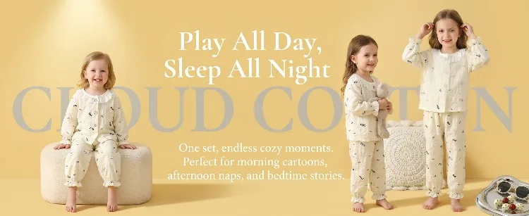 Sommer Frühling Herbst Mädchen Elegante Spitzen-Pyjama-Sets Kinder Atmungsaktive Bequeme Langarm-Hauskleidung Sets Kinder-Schlafanzüge – Detail 24