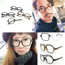 Iron Man Robert Downey Jr Cosplay Glasses Vintage Asymmetrical Round&Square Optical Prescription Man Women's Decorative Glasses