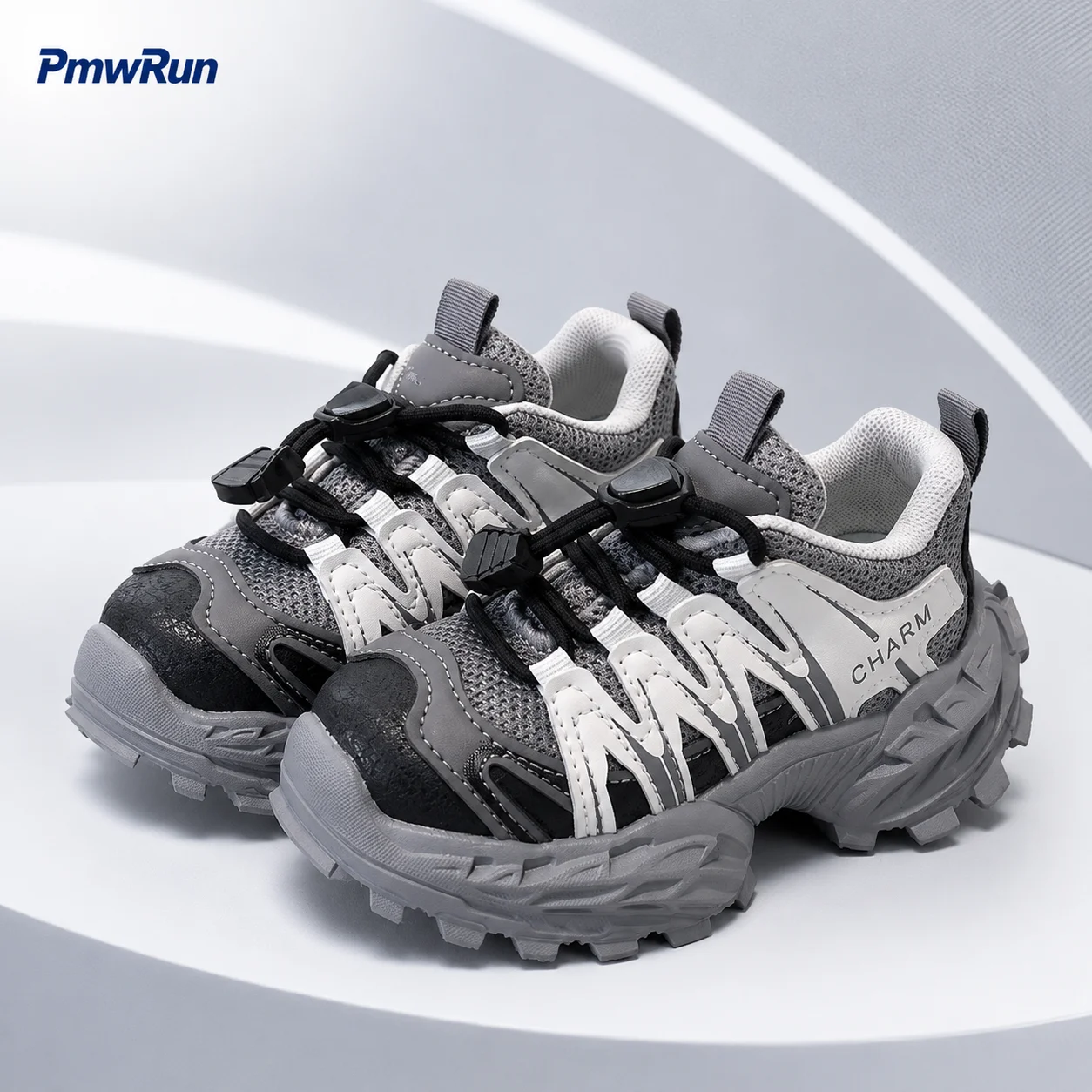 Trend Fashion Sport Shoes For Children PU Leather Waterproof Kid's Sneakers Ergonomics Anti-slippery Boy's Girl's Running Shoes