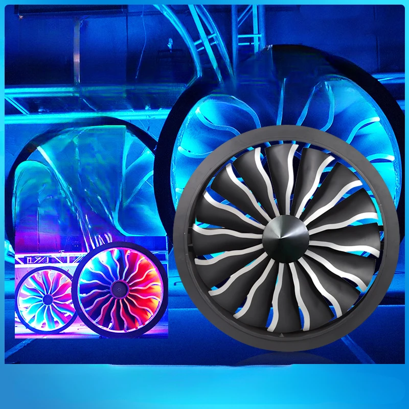 

Aircraft Engine Fan Light LED Full Color Changing Effect Backlight Rotating Industrial Wind Light Bar Stage Light