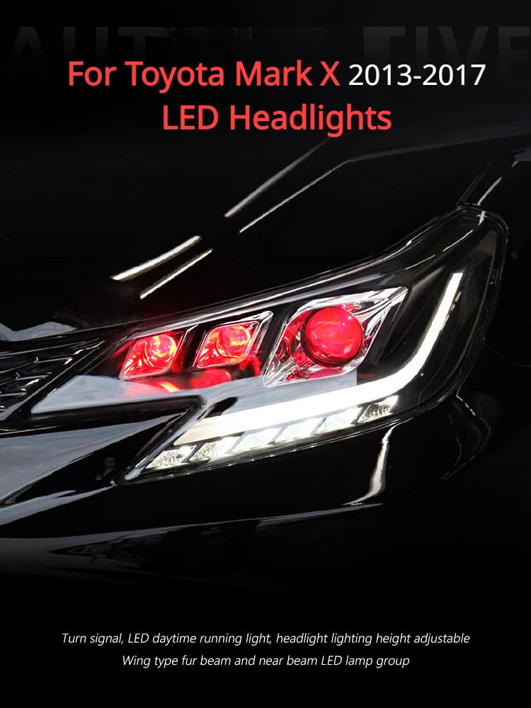 

Headlight For Toyota Mark X LED Headlights 2013-2018 New Reiz Head Lamp Car Styling DRL Signal Projector Lens Auto Accessories