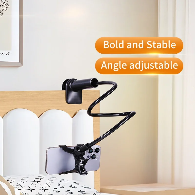 Adjustable 360 ° rotating portable lazy phone holder, suitable for bedside offices and homes, with clip
