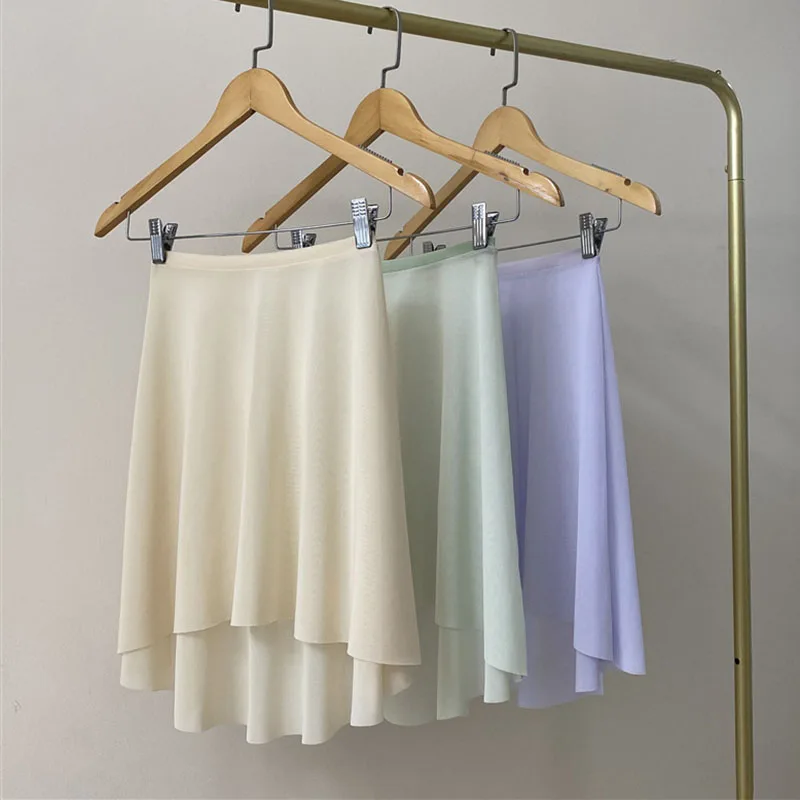 Women's Ballet Skirt New High Quality Mesh Soft Mesh Bag Hip Dance Skirt Adult Girl Practice Ballet Mini Skirt Short Pleated
