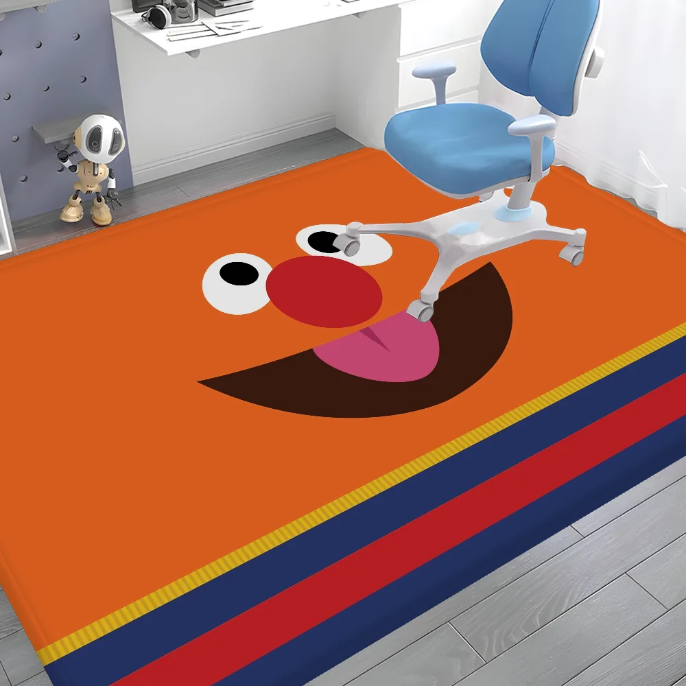 Sesame Street cartoon Printed Hallway Carpet Non-Slip Laundry Room Mat Laundry Decor Balcony Child Living Room Bedside Area Rugs