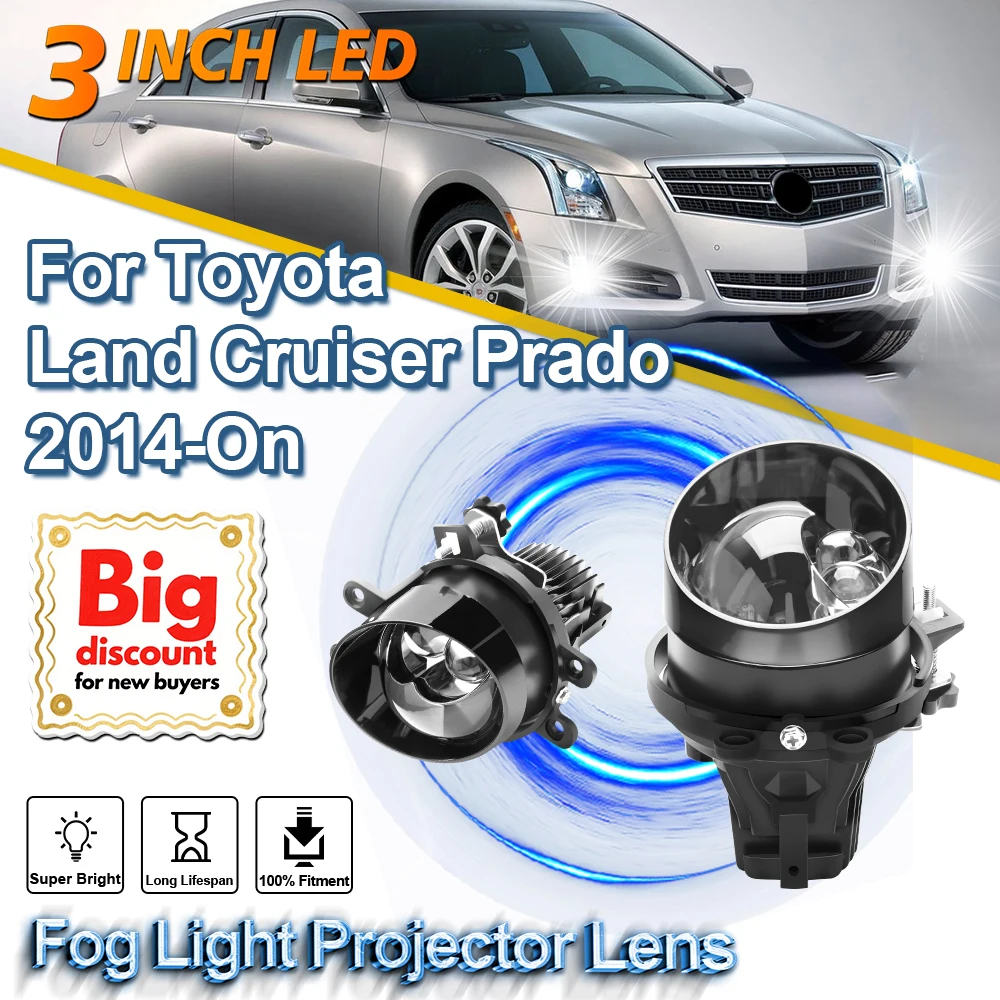 

ROADSUN 3.0 Inch Auto Fog Light Projector Lens Assembly LED Fog Lamp Bulb Car Accessories For Toyota Land Cruiser Prado 2014-On