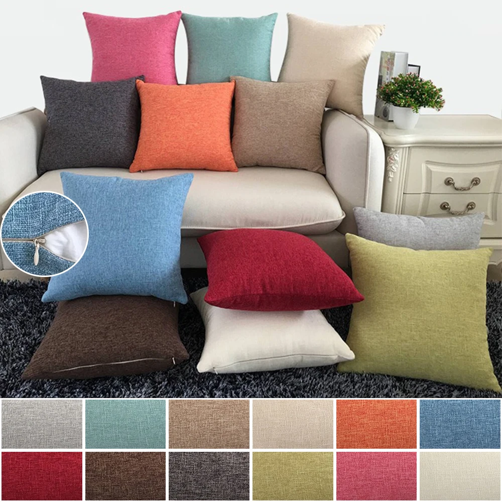 

Cotton Linen Cushion Cover Sofa Bed Car Throw Pillowcase 30x50/40x40/45x45/40x60/50x50/55x55/60x60cm Pillow Case Decorative 1PC