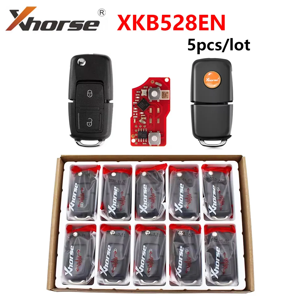 

5 шт./лот Xhorse XKB508EN XKB528EN B5 стильный провод универсальный дистанционный ключ 2 кнопки для VVDI Key Tool/VVDI2