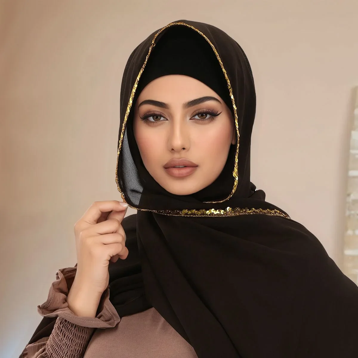 جديد مطرزة الشيفون وشاح طويل للنساء شال الحجاب مسلم الحجاب يلتف عصابات عقال Bufanda Foulard Turbante Mujer