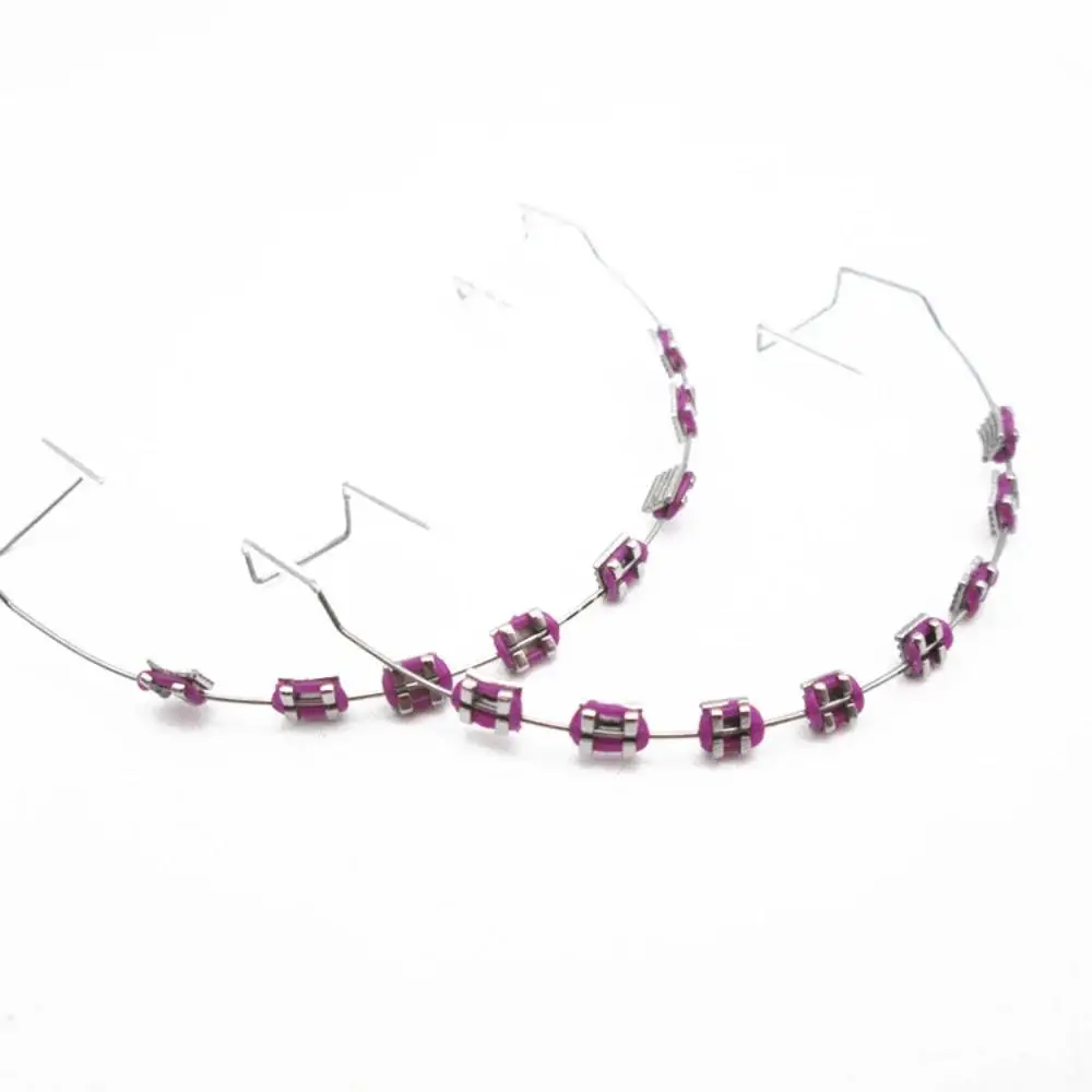 

New pair Colorful Temporary Tooth Decoration Dental Decorations with Metal Wires Orthodontic Ligature Ties Braces Fake Brackets