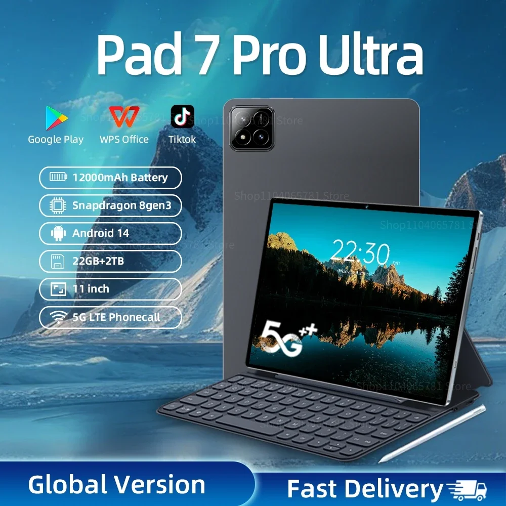 yZ[z2025 Pad 7 Pro Ultra ^ubg Snapdragon 8Gen3 Android 14 22GB+2TB 5G fASIM 12000mAh WiFi GPS WPS 7Ultra Mi^ubgPC