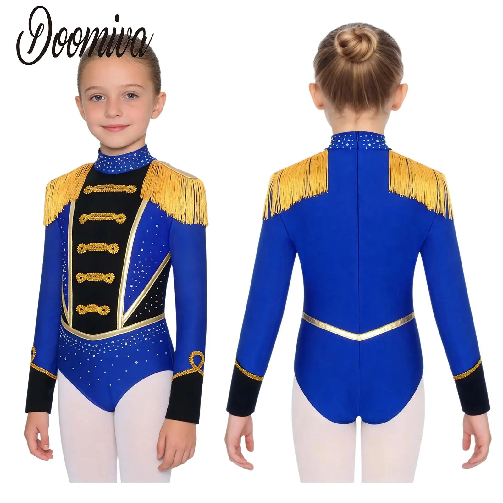 

Girls Circus Ringmaster Costume Showman Majorette Tassel Leotard Dance Bodysuits Halloween Carnival Lion Tamer Cosplay Costume