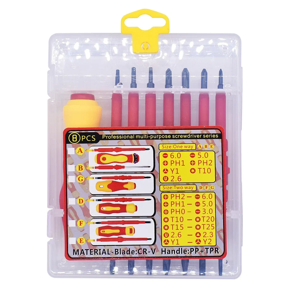 Conjunto de chave de fenda para eletricista, 15 polegadas, 1 vde, elétrica, totalmente isolada, alta tensão, tipo cabeça multi-parafuso