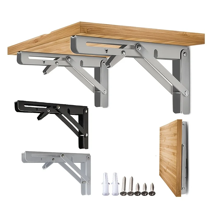 8/10/12/14 Inch Heavy Duty Stainless Steel Folding Bracket Adjustable Wall Mount Table Desk Furniture Support 1 Pack