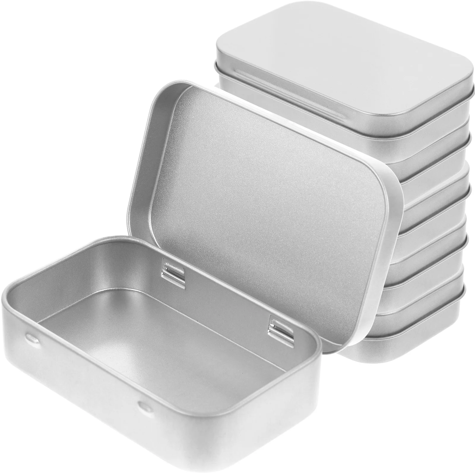

6 Pcs Flip-type Storage Box Tinplate Empty Tins Bin with Lid Mini Boxes Lids Containers Office Trinket
