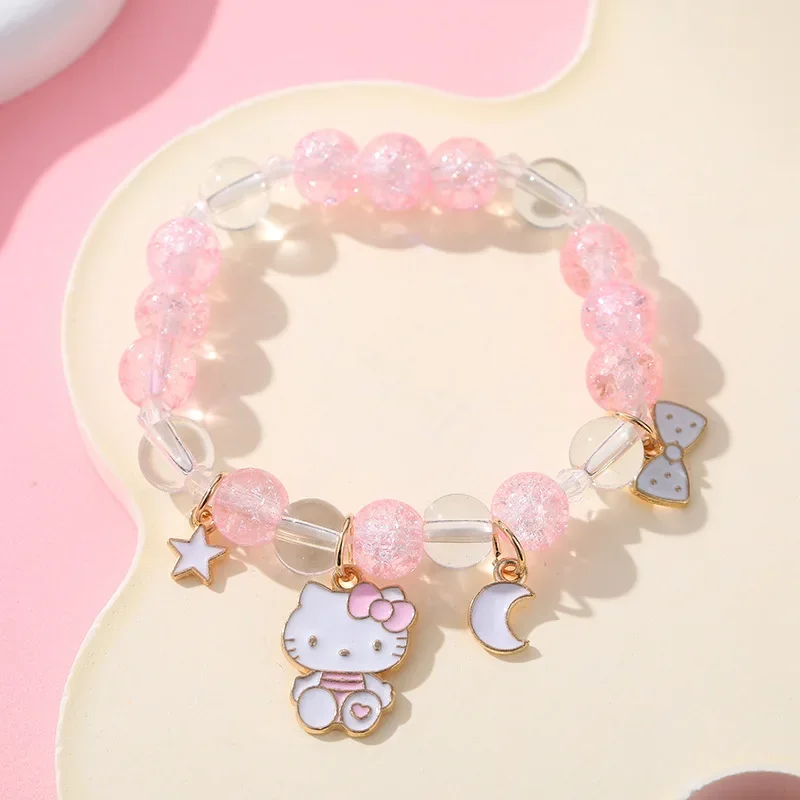 Hello Kitty Crystal Bracelet Sanrio Cinnamon Dog Kulomi Anime Bracelet Gift for Girlfriend Cartoon Couple Hand Ornament