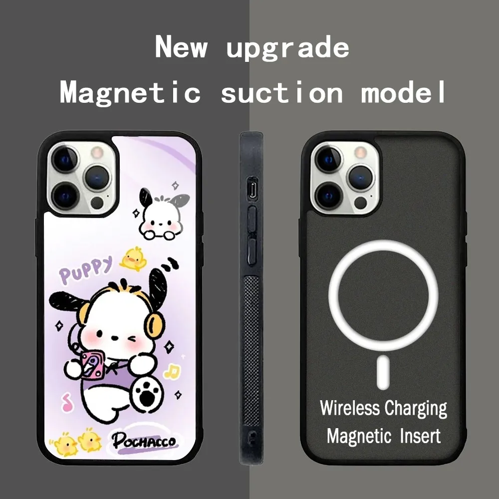 P-Pochacco S-Sanrio Phone Case For IPhone 15 14 13 Pro Max 11 12 Mini Alex Mirror For Magsafe Wireless Charging Cover