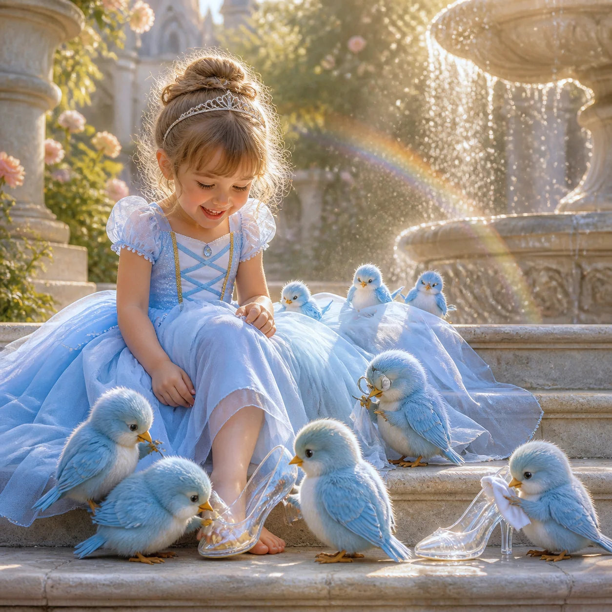 Cinderella Inspired Blue Princess Gown for Girls Cosplay Carnival Party Birthday Dress Costume Kids 2-8Y Vestido Birthday Gifts