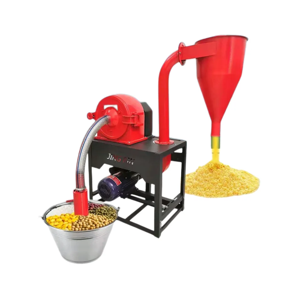 Self-Suction Corn Grinder, Dust-Free Animal Feed Grain Grinding Machine for Small/Large Commercial Home Use