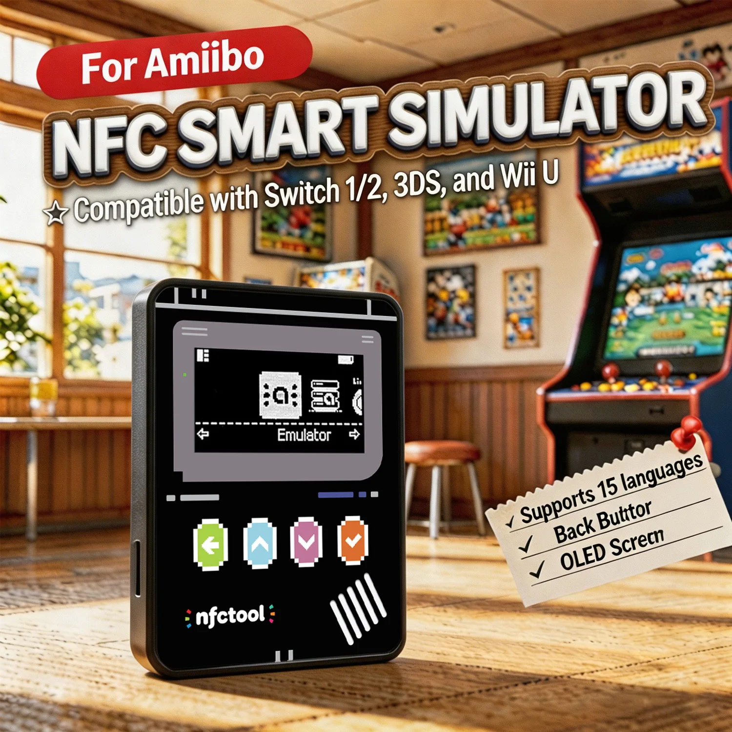 Emulador Simulador Carregável NFC Amiibo Universal para Acessórios Switch/SWITCH2 Wiiu 3ds Kingdom Tears Breath Wild