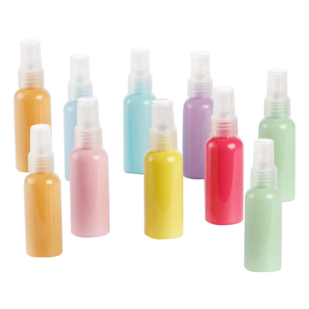Flacon pulvérisateur de couleur Macaron de 50ml, 10 pièces, atomiseur de brume en plastique rechargeable pour voyage, maquillage, parfum, Portable, léger, assorti