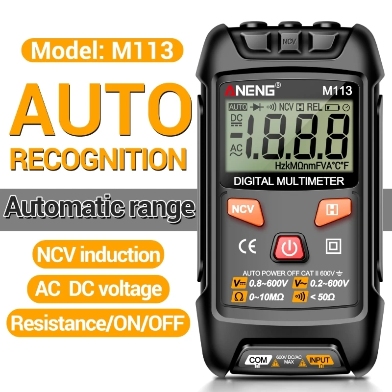 Multimeter Detector NCV Tester Meter On Off Beeps Data Retention Battery Operated Digital Meter Portable