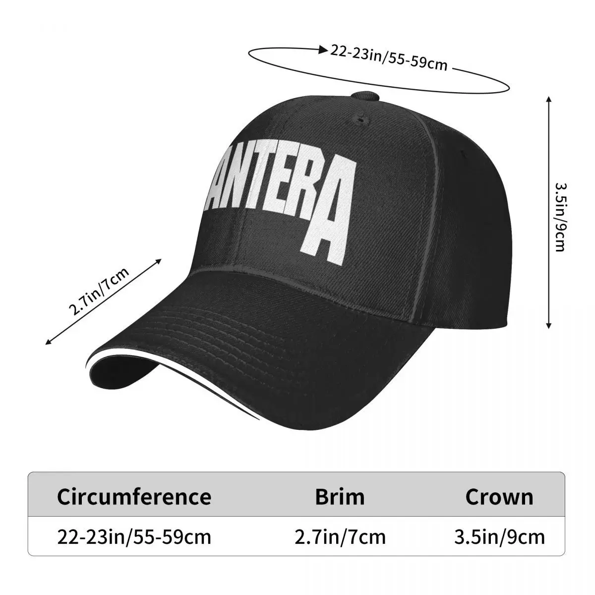 Casquette de baseball avec logo Pantera pour hommes et femmes, chapeau de soleil, casquettes de sport, 2497